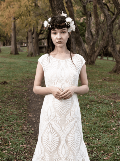 比較的美品 Dress Production フレンチスリーブスレンダードレス www.m