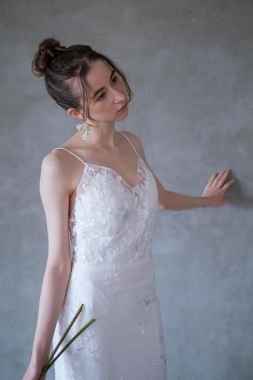 結婚式dressproduction 刺繍レースキャミソールドレス(W247)Sサイズ