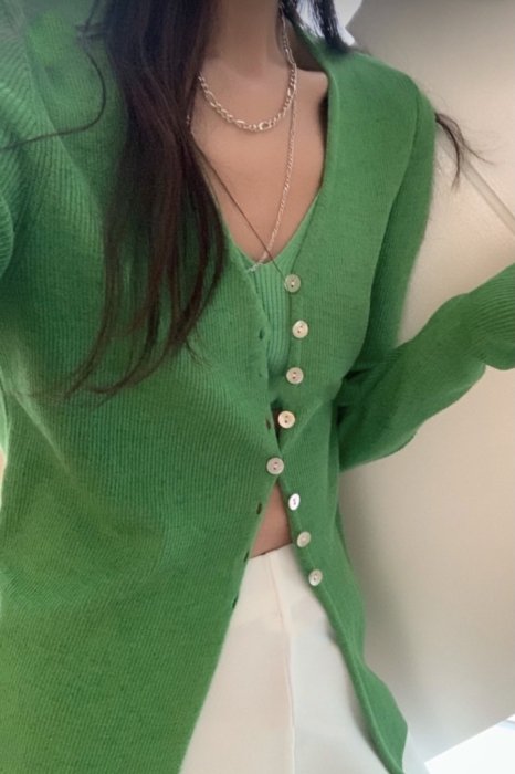 ivy button cardigan<br>4colors