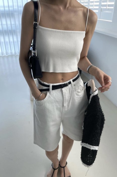 crop knit top<br>ivory
