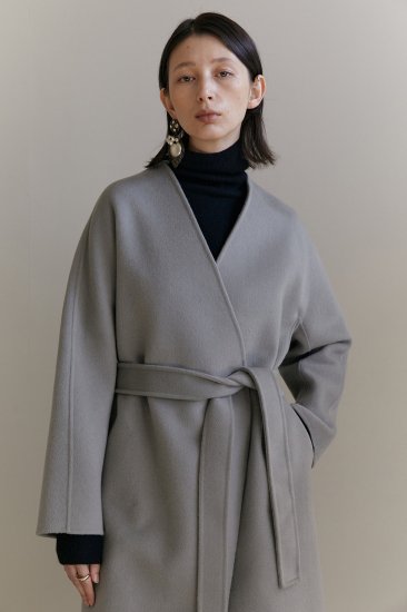 *即日発送*<br>wool 100%<br>no collar<br>shawl hand made coat<br>khaki gray