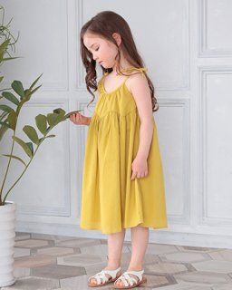 Zigzag line camisole dress<Yellow>