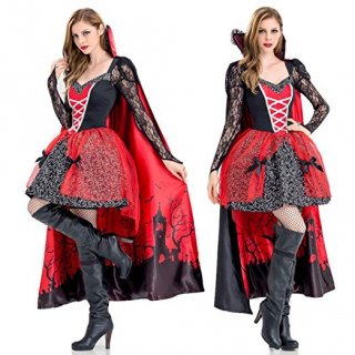 ハロウィン Vampire コスチューム ドレス マント 仮装 吸血鬼 女王 大人用 悪魔 ヴァンパイア ホラー