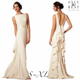 レトロなバックヒップセクシー ウェディングドレス 二次会 花嫁 カラードレス 大きいサイズ ウェディング 白 ワンピース 