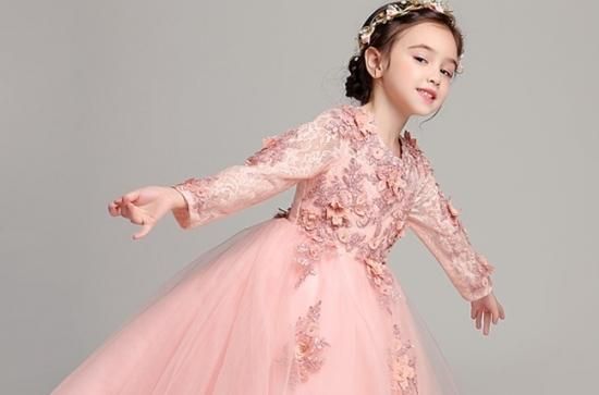 子供 ドレス 長袖 ロングドレス ピンク ピアノ 発表会 ドレス