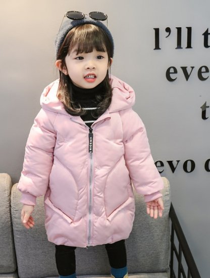 女の子あったかフード付きジャンパー ピンク 韓国 子供服 女の子 子供