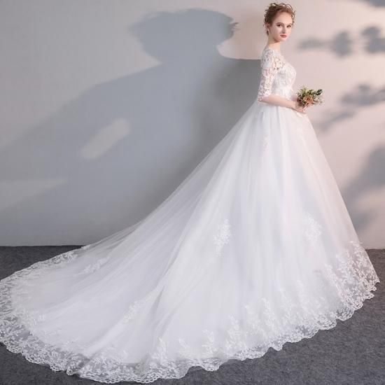 マタニティ トレーン 大人気 レース ウェディングドレス 白 二次会