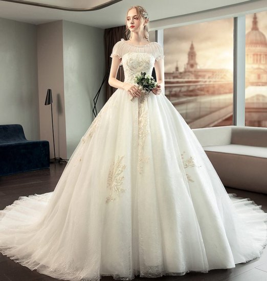 zhウェディングドレス 結婚式二次会花嫁ドレス 白ワンピース大きい