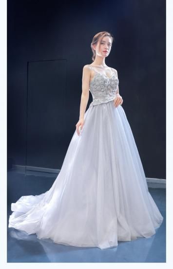チュール ドレス グリッター ノースリーブ 結婚式 シアー 韓国 カラードレス ウェディングドレス グリッター Aライン