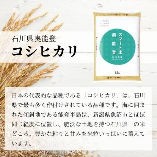 スマート米 | 石川県奥能登産コシヒカリ | 無洗米玄米 1.8kg スマート米 | 石川県奥能登産コシヒカリ | 無洗米玄米 1.8kg