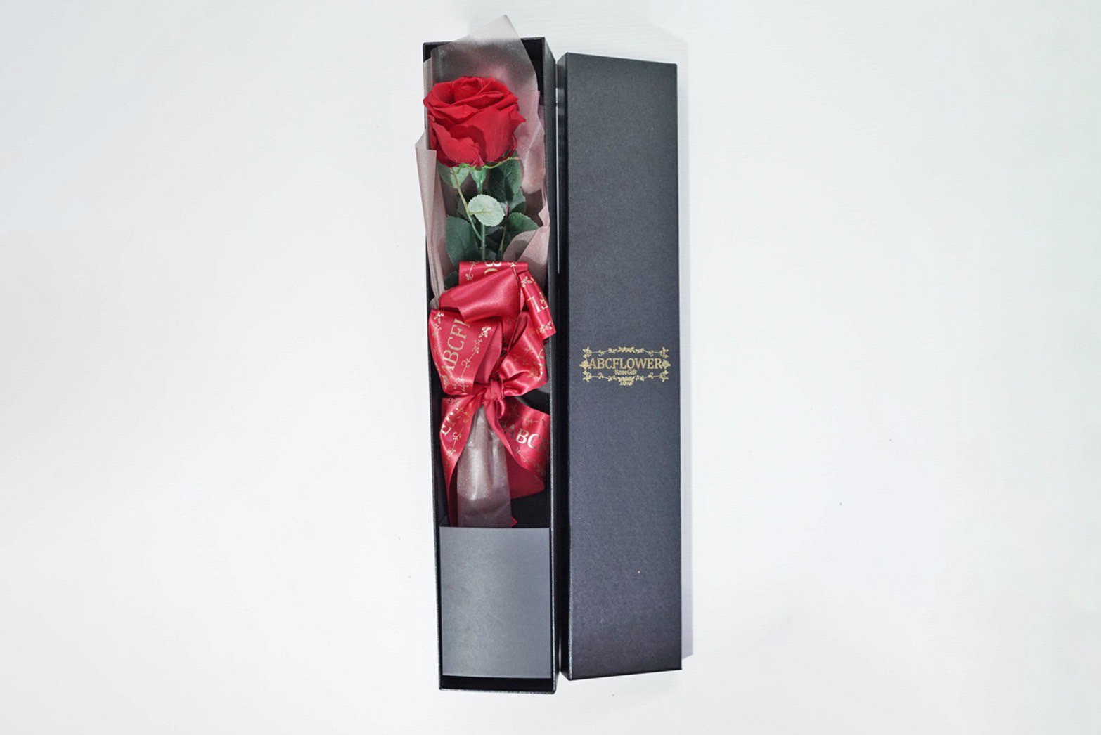 プレミアムプリザーブドローズ 大輪1本薔薇花束 ギフトボックス