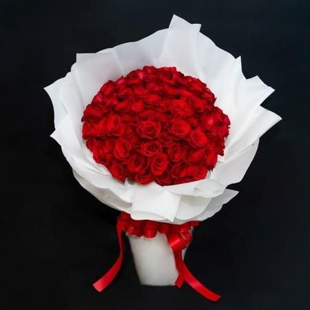 プレミアムローズ 大輪バラの花束 プロポーズローズ 108本 レッド