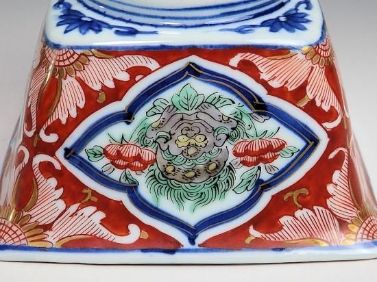 大聖寺伊万里 唐獅子牡丹の図 四方角向付 5客セット