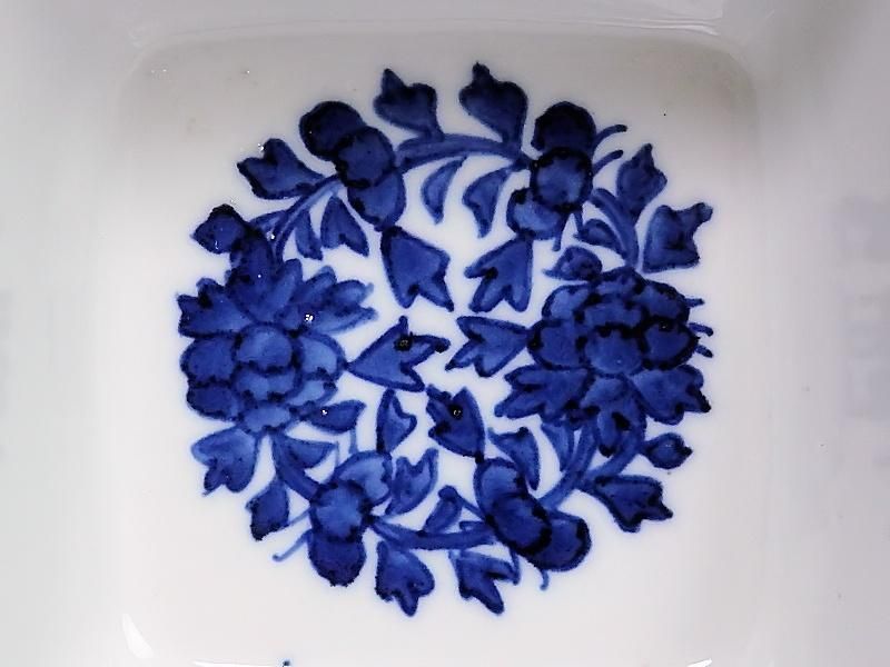 大聖寺伊万里 唐獅子牡丹の図 四方角向付 5客 N1114AS-CZy 大聖寺