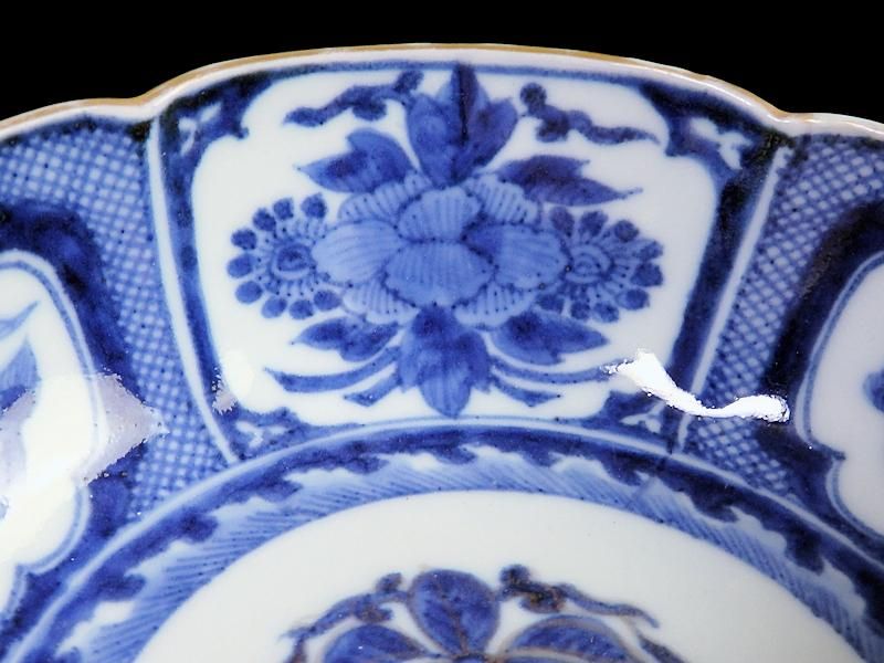 古伊万里 染付 花に獅子の図 膾皿 5枚セット 古伊万里 染付 花に獅子の図 膾皿 5枚セット