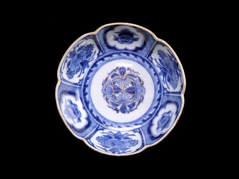 古伊万里 染付 花に獅子の図 膾皿 5枚セット 古伊万里 染付 花に獅子の図 膾皿 5枚セット
