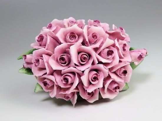 Capodimonte カポディモンテ 陶磁花 薔薇 置物 Capodimonte カポディモンテ 陶磁花 薔薇 置物
