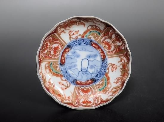 古伊万里 金襴手　鳳凰に龍の図　4寸皿　４枚　D43AS-fbuy5 古伊万里 金襴手 鳳凰に龍の図 4寸皿 4枚セット