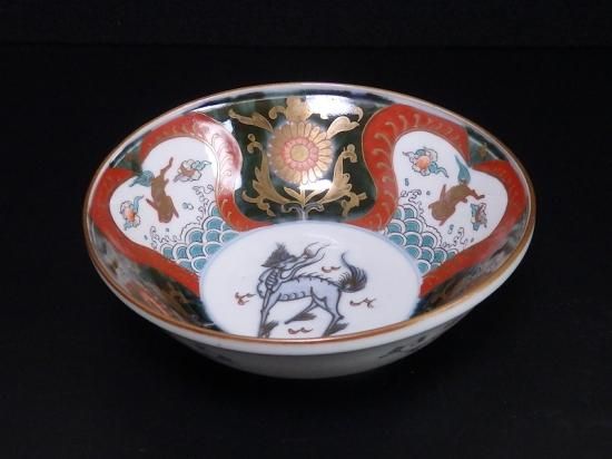 古伊万里 金襴手 波うさぎに花図 膾皿 春寒鉢 5客セット 古伊万里 金襴手 波うさぎに花図 膾皿 春寒鉢 5客セット