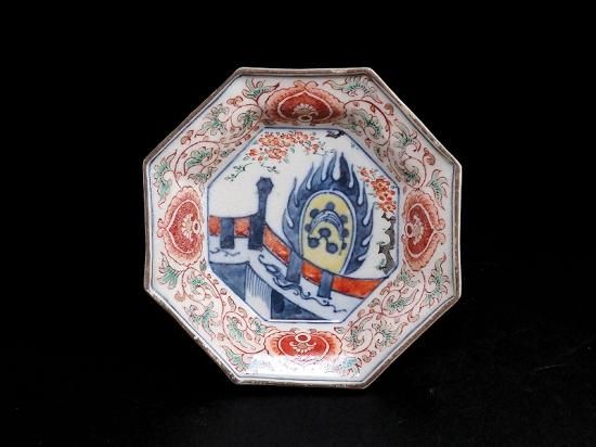 グリーン・ホワイト系 完成品♪ 大聖寺伊万里 金襴手 百花繚乱 花籠に