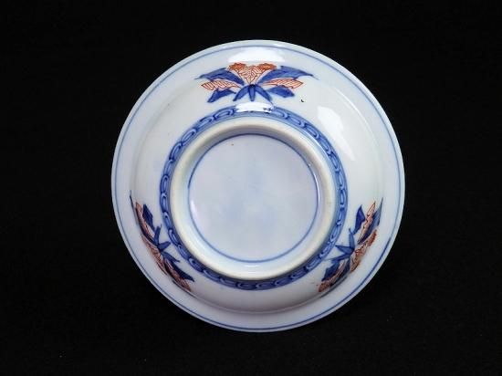 大聖寺古伊万里 色絵 窓絵獅子に花 麒麟図 4寸皿 5枚セット