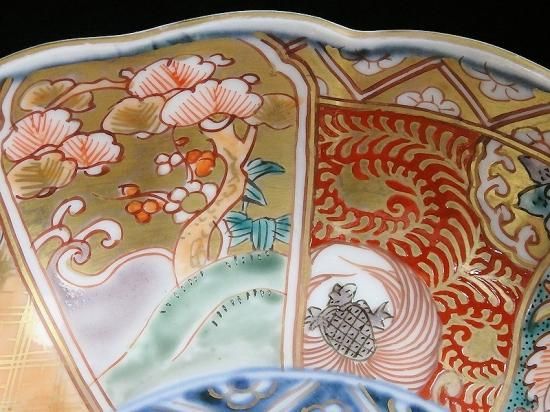 古伊万里 金襴手 松竹梅に鶴亀図 膾皿 5客セット 古伊万里 金襴手 松竹梅に鶴亀図 膾皿 5客セット