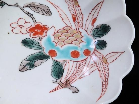 古伊万里 色絵 牡丹に柘榴 紗綾形紋に七宝紋図 大深鉢 - 工芸品 古伊万里 色絵 牡丹に柘榴 紗綾形紋に七宝紋図 大深鉢 - 工芸品