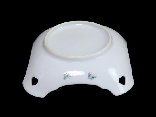 大聖寺伊万里 柿右衛門写 鳥に燕子花図 四方皿