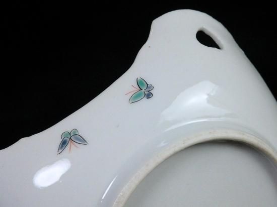 大聖寺伊万里 柿右衛門写 鳥に燕子花図 四方皿