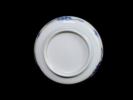古伊万里 金襴手 花鳥紋に花籠図 縁高4寸皿 5枚セット