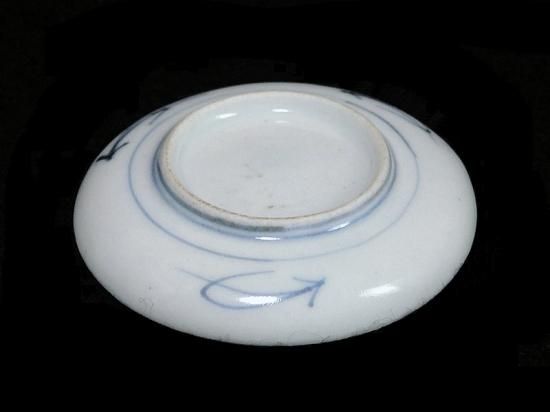 古伊万里 染付 山水に東屋の図 豆皿