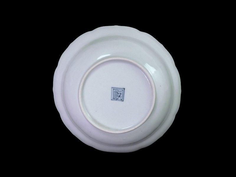 古伊万里 染付 墨弾 流水に桜花 楼閣山水図 膾皿 5客セット