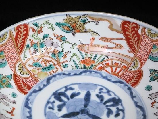 古伊万里 色絵 花鳥紋に獅子の図 深鉢 古伊万里 色絵 花鳥紋に獅子の図 深鉢
