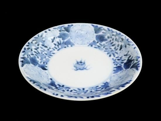 平戸焼　古平戸　染付 花鳥文煎茶碗　3客　氷裂花文蓋碗　まとめて　C　R6872 平戸焼 古平戸 染付 花鳥文煎茶碗 3客 氷裂花文蓋碗 まとめて C