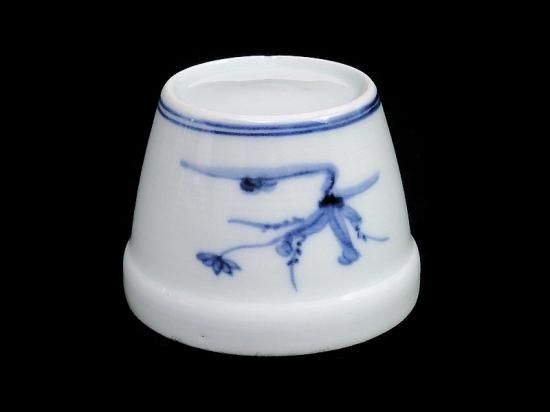 古伊万里　染付　草花紋の図　蕎麦猪口　江戸期　A1174AS-CDd 古伊万里 染付 草花紋図 蕎麦猪口