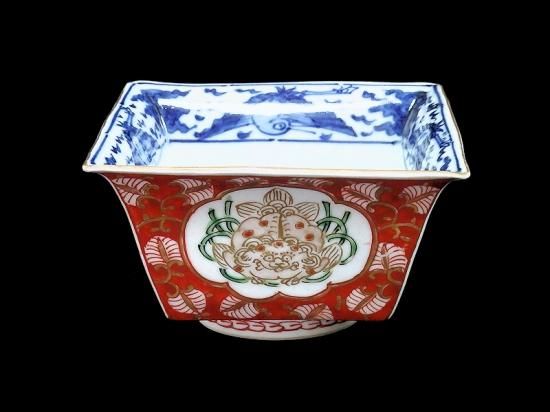 大聖寺伊万里花に唐獅子丸紋に金唐草の図膾皿5客B225 AS-CGc