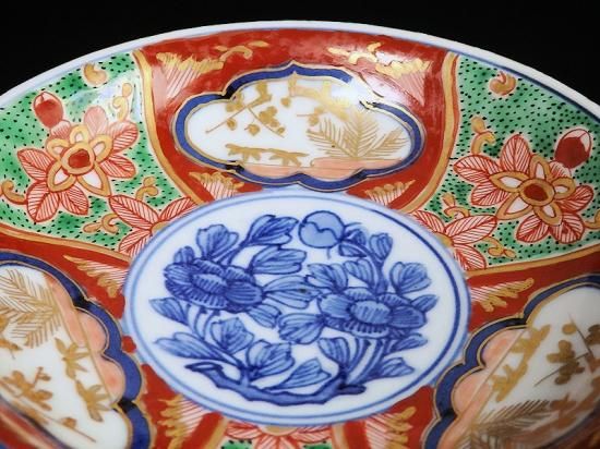 大聖寺伊万里伊万里古伊万里なます皿色絵金襴手松竹梅花の図2客