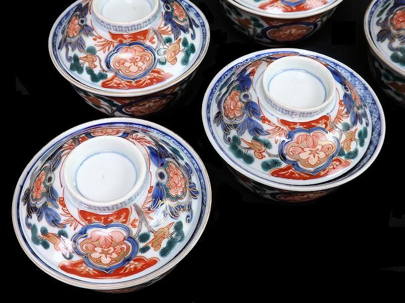 3484番 古美術＜値下げ交渉大歓迎＞染付 伊万里 お茶碗 9客