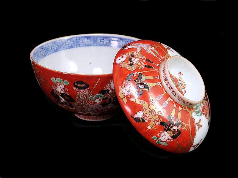 色絵五艘船文鉢(伊万里焼金襴手)を模した工芸品～南蛮絵大皿