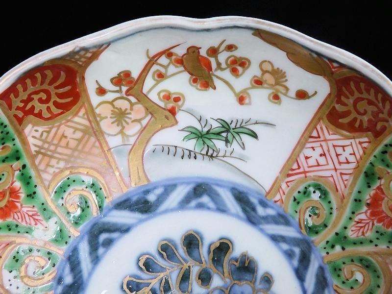 古伊万里 金襴手 牡丹に松竹梅図 4寸皿 5枚セット 古伊万里 金襴手 牡丹に松竹梅図 4寸皿 5枚セット