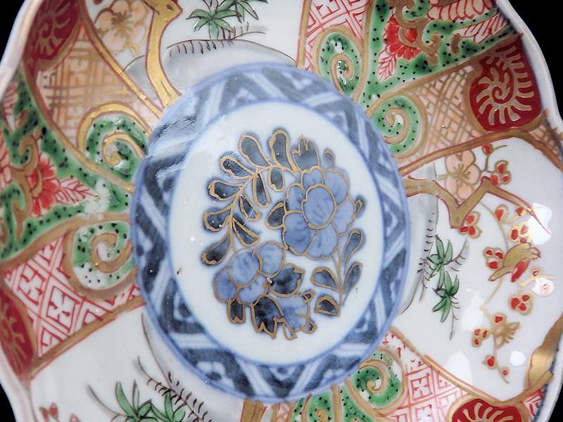 古伊万里 金襴手 牡丹に松竹梅図 4寸皿 5枚セット 古伊万里 金襴手 牡丹に松竹梅図 4寸皿 5枚セット