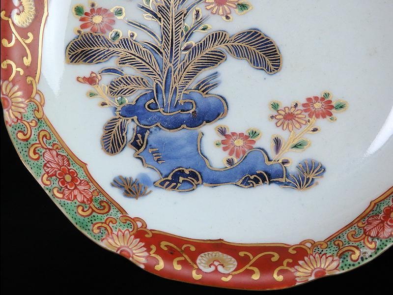 古伊万里　万暦赤絵　欄干芭蕉葉図　角向付　厚手　大聖寺伊万里　極上品　10客 古伊万里 万暦赤絵 欄干芭蕉葉図 角向付 厚手 大聖寺伊万里 極上