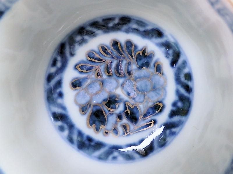 古伊万里 金襴手 牡丹に松竹梅図 向付 猪口 古伊万里 金襴手 牡丹に松竹梅図 向付 猪口