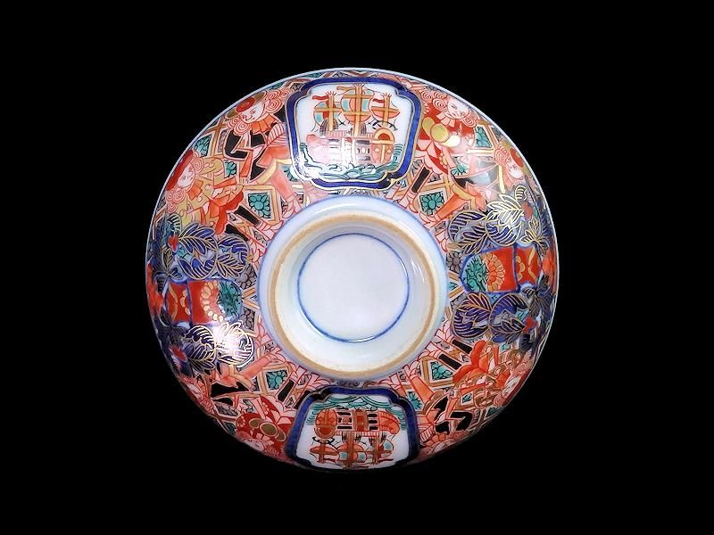 今話題のアイテムを 大聖寺伊万里 金襴手 蓋茶碗 五艘船に阿蘭陀人図 工芸品