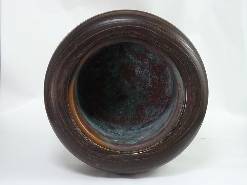 金蒔絵 梨地に螺鈿 竹垣に菊花図 桐火鉢