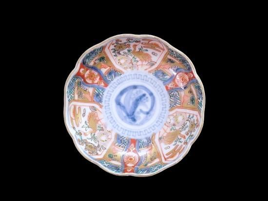 A2033 古伊万里 金襴手 梅に松 宝尽紋様 豆皿 ちびちび 5枚