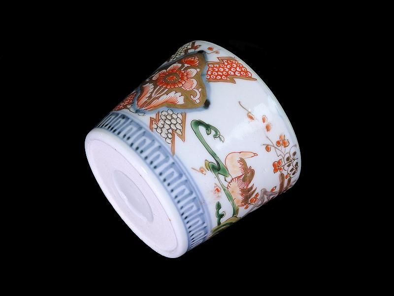 古伊万里 色絵 鴛鴦に花図 蕎麦猪口