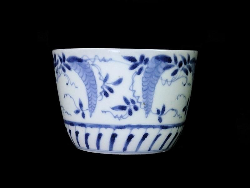 古伊万里 染付 藤の図 大振蕎麦猪口 江戸期