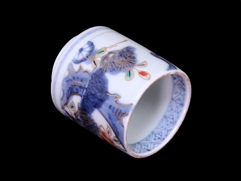 古伊万里　染付　亀甲紋の図　蕎麦猪口　D079AS-CYf 古伊万里 染付 亀甲紋の図 蕎麦猪口 D079AS-CYf - メルカリ
