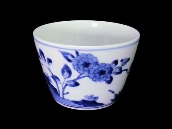 古伊万里 染付 牡丹図 大振蕎麦猪口 江戸期 古伊万里 染付 牡丹図 大振蕎麦猪口 江戸期